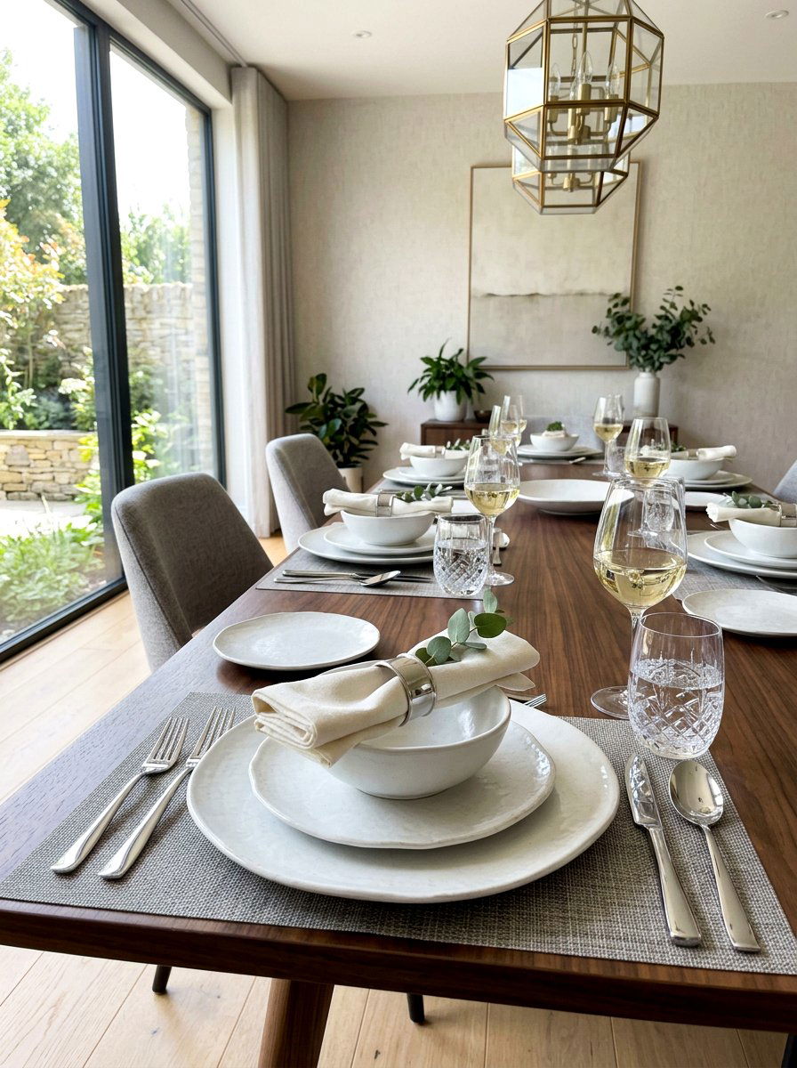 White Ceramic Dinnerware - 30 winter dining table ideas