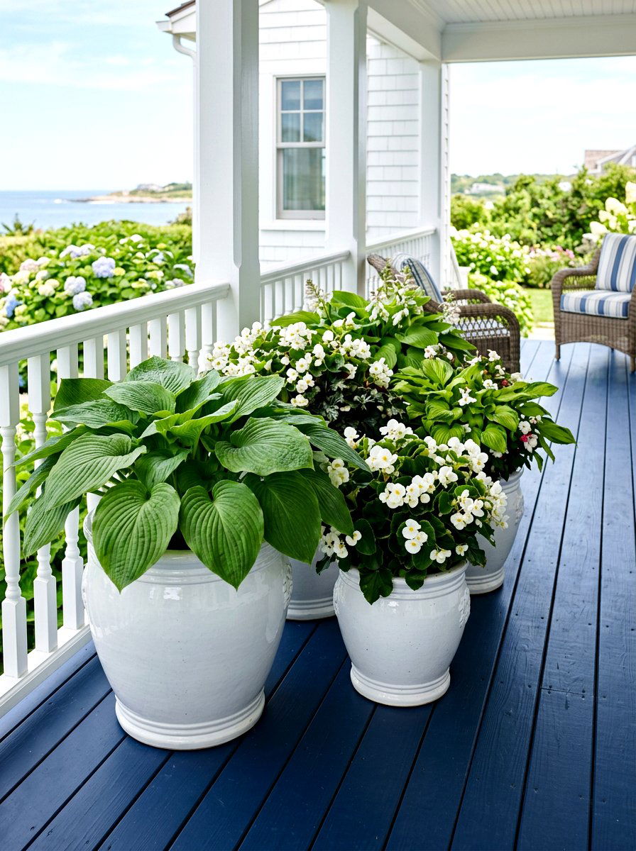 White Ceramic Front Porch Flower Pots - 30 front porch flower pot ideas