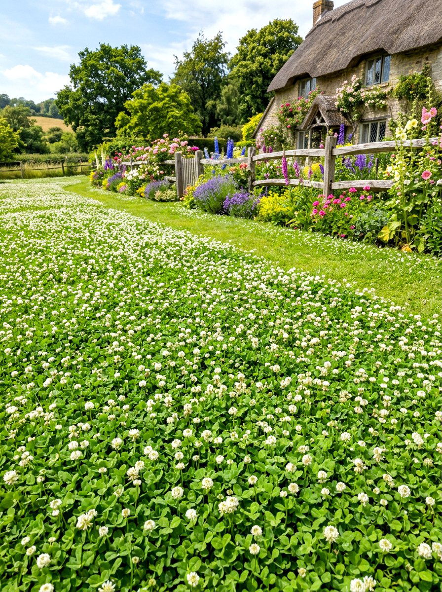 White Clover Lawn - 30 clover backyard ideas