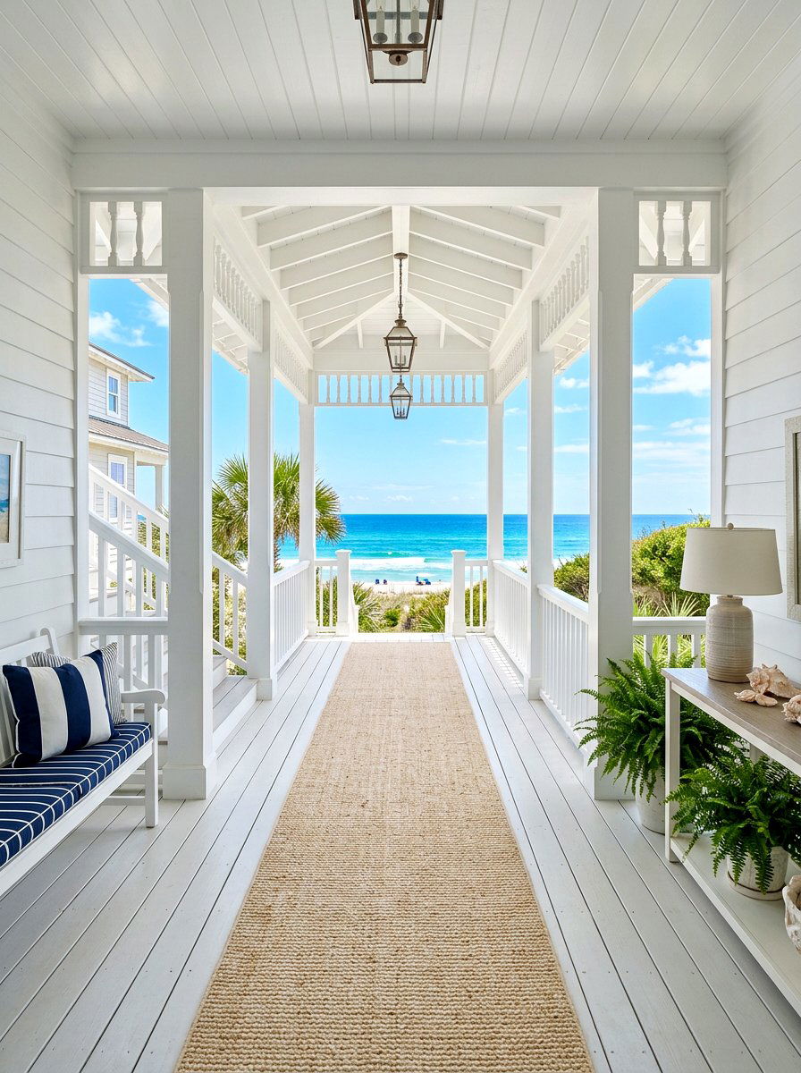 White Coastal Breezeway - 30 breezeway ideas