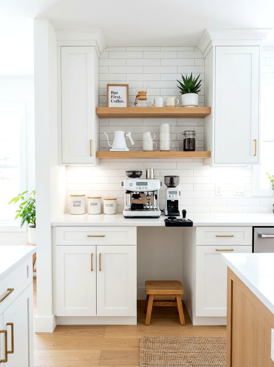White Coffee Nook - 30 coffee nook ideas