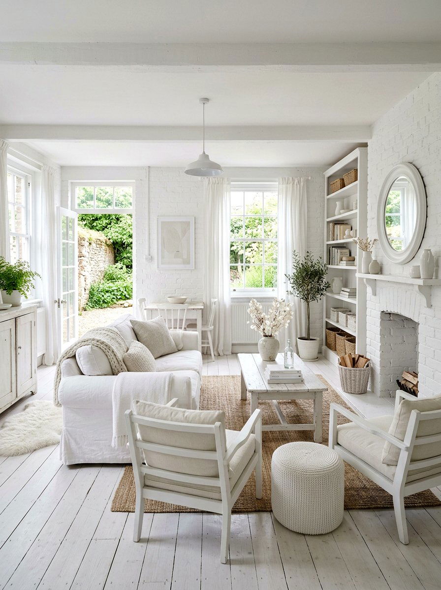 White Cottage Interior - 30 tiny cottage decor ideas