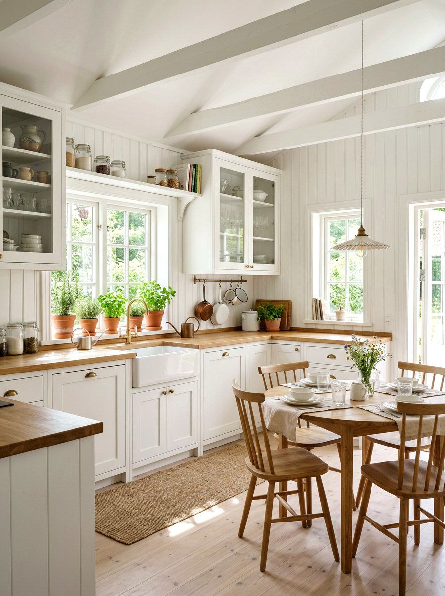White Cottage Kitchen - 30 vintage kitchen ideas