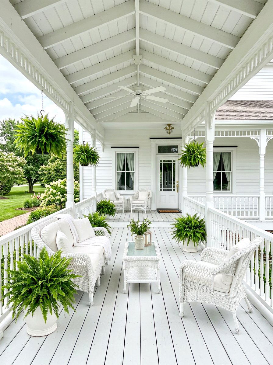 White Covered Front Porch - 30 covered front porch ideas