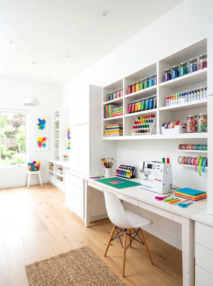 White Craft Interior - 30 scrapbook room ideas