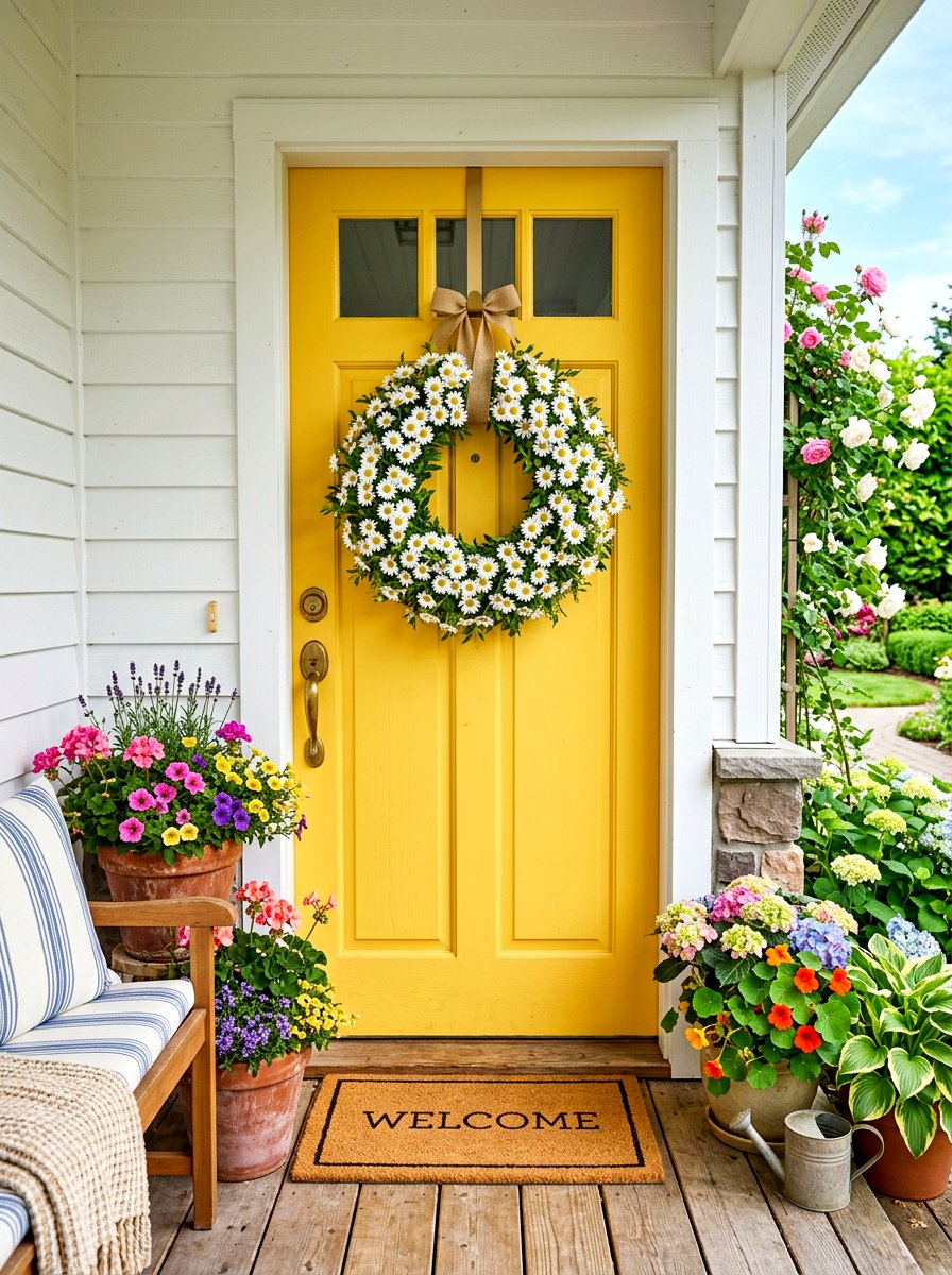 White Daisy - 30 summer wreath ideas