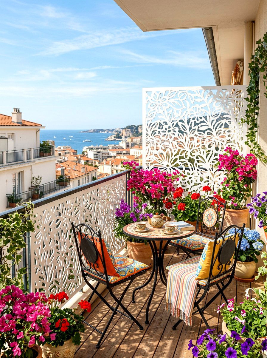 White Decorative Screen For Balcony - 30 laser cut privacy panel ideas