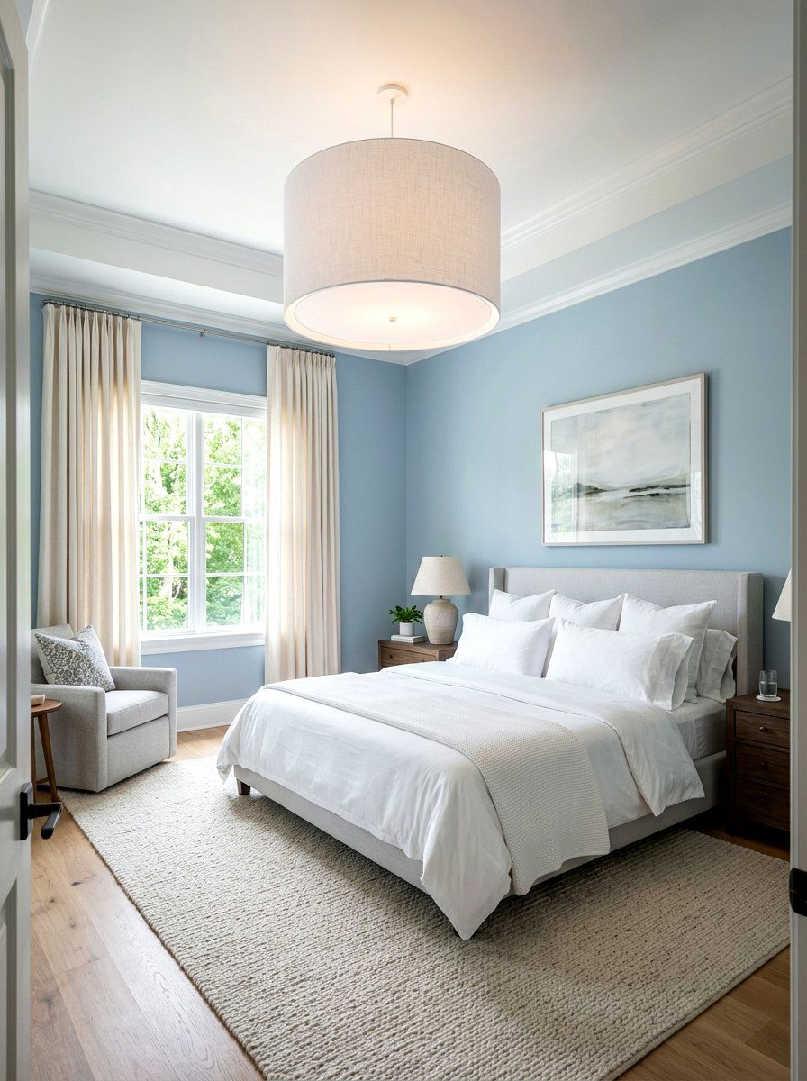 White Drum Bedroom Pendant - 30 oversized pendant lighting ideas