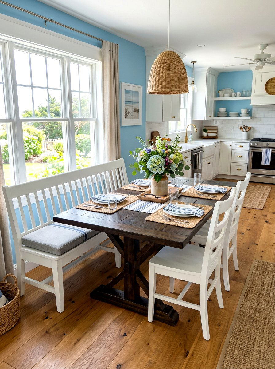 White Farmhouse Dining Bench - 30 farmhouse dining bench ideas