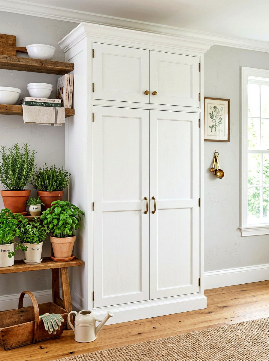 White Farmhouse Pantry Cabinet - 30 freestanding kitchen cabinet ideas