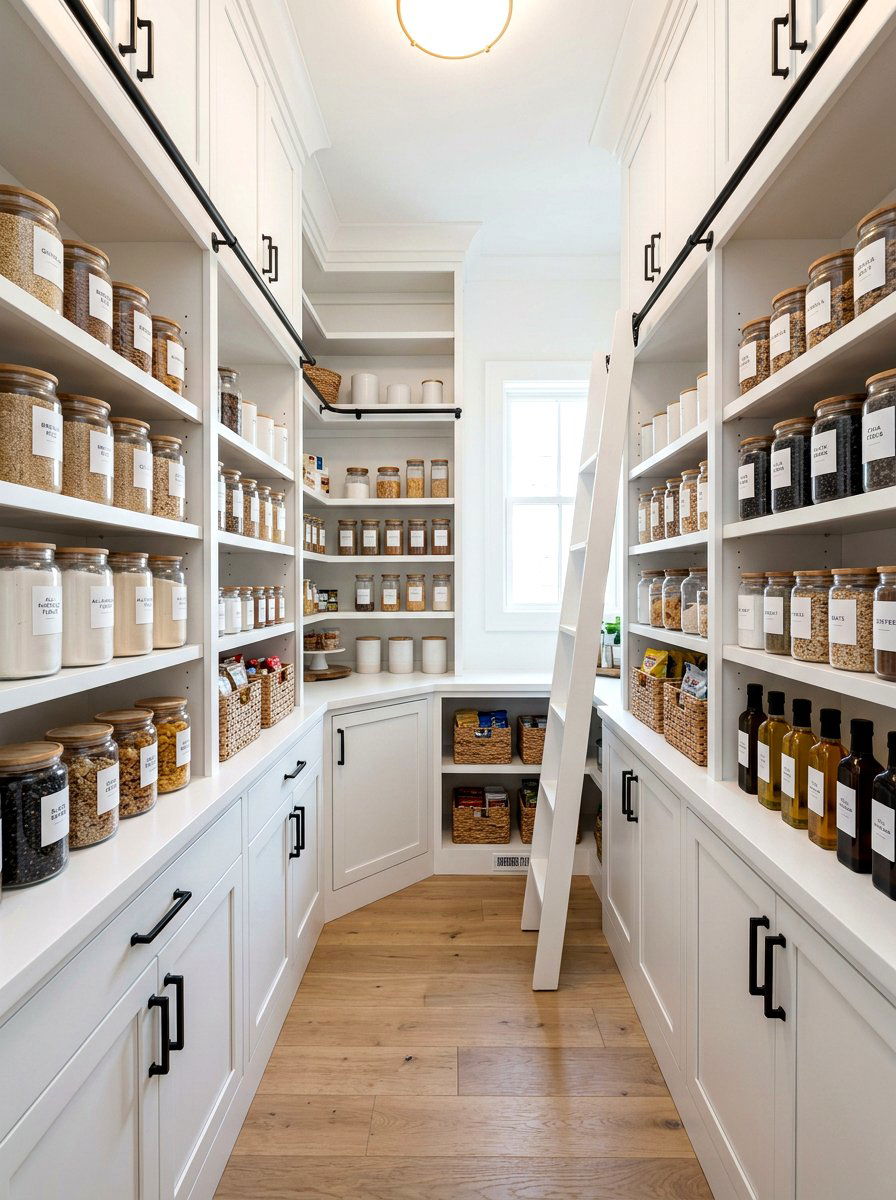 White Farmhouse Pantry - 30 farmhouse pantry ideas