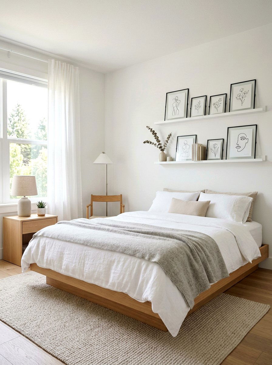 White Floating Picture Ledge - 30 picture ledge ideas