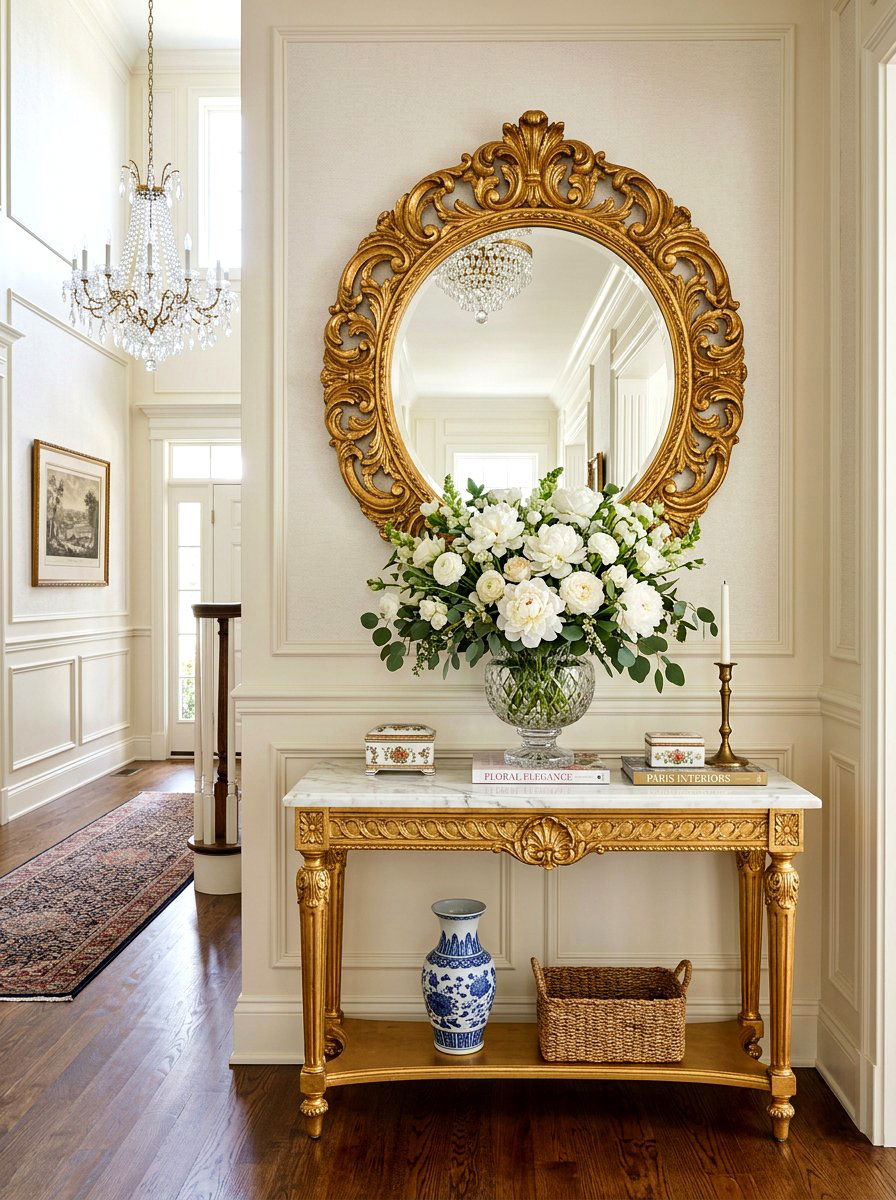 White Floral Arrangement - 30 old money apartment decor ideas
