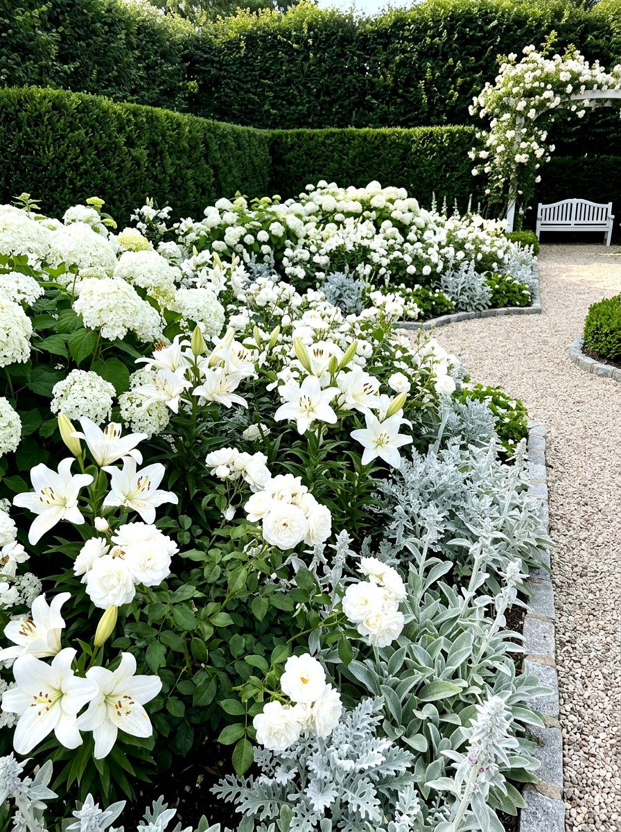 White Flower Garden - 30 front garden ideas