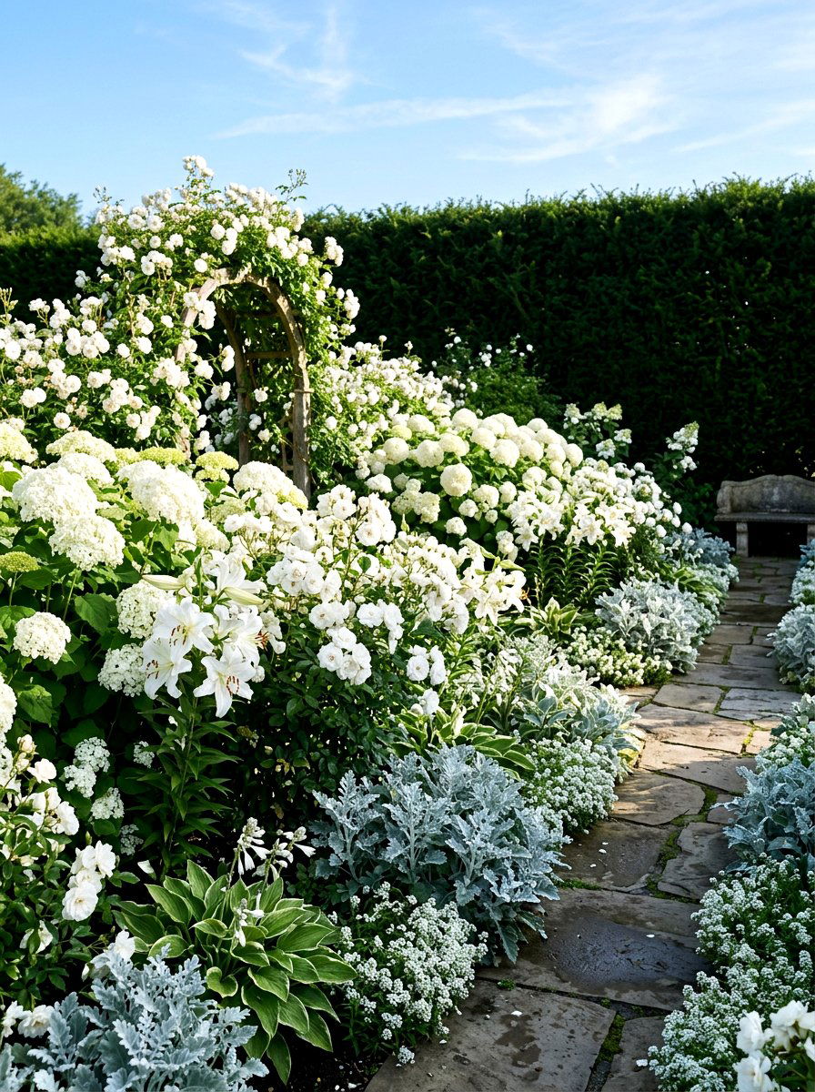 White Flower Garden - 30 front yard ideas
