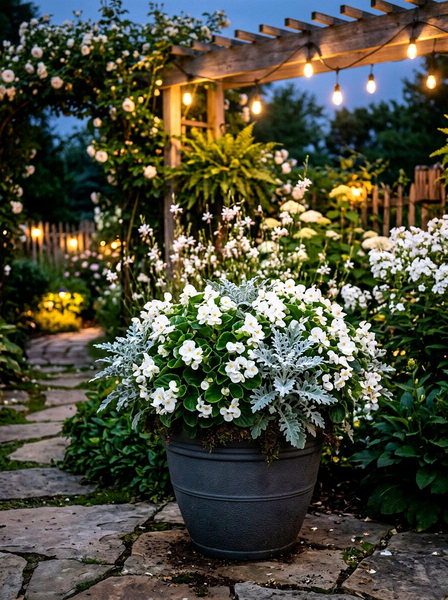 White Flower Planter - 30 summer container garden ideas