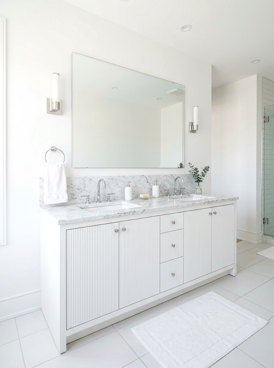 White Fluted Vanity Bathroom - 30 fluted vanity bathroom ideas