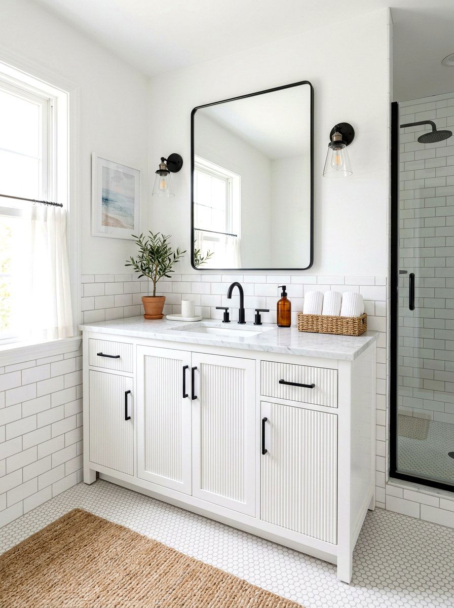 White Fluted Vanity - 30 fluted vanity ideas
