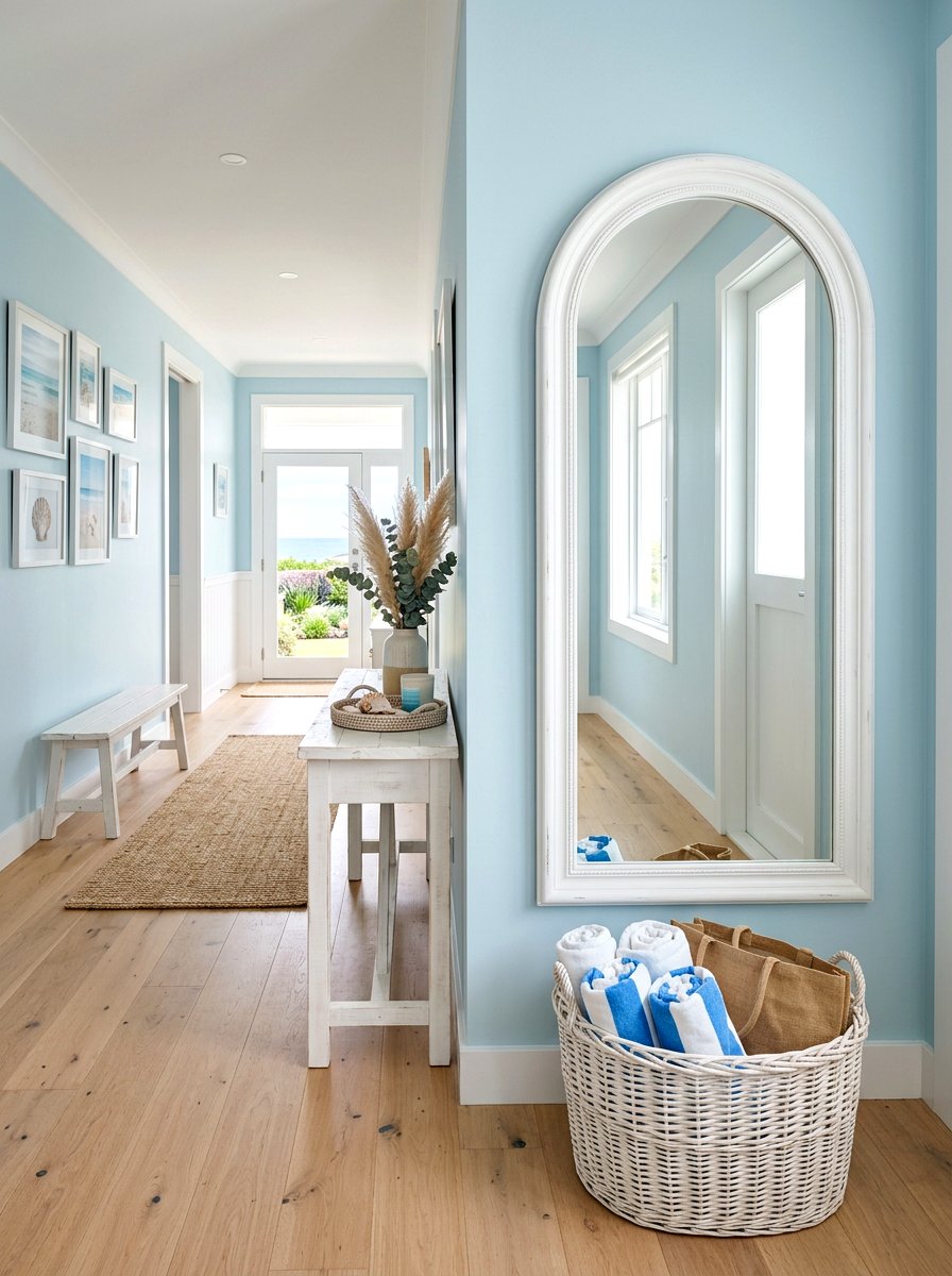 White Frame Arched Mirror Hallway - 30 arched mirror hallway ideas