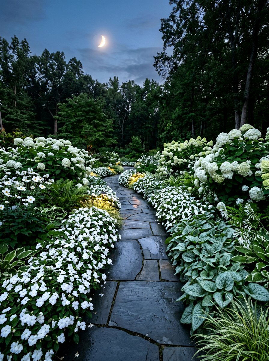 White Garden - 30 shade flower bed ideas