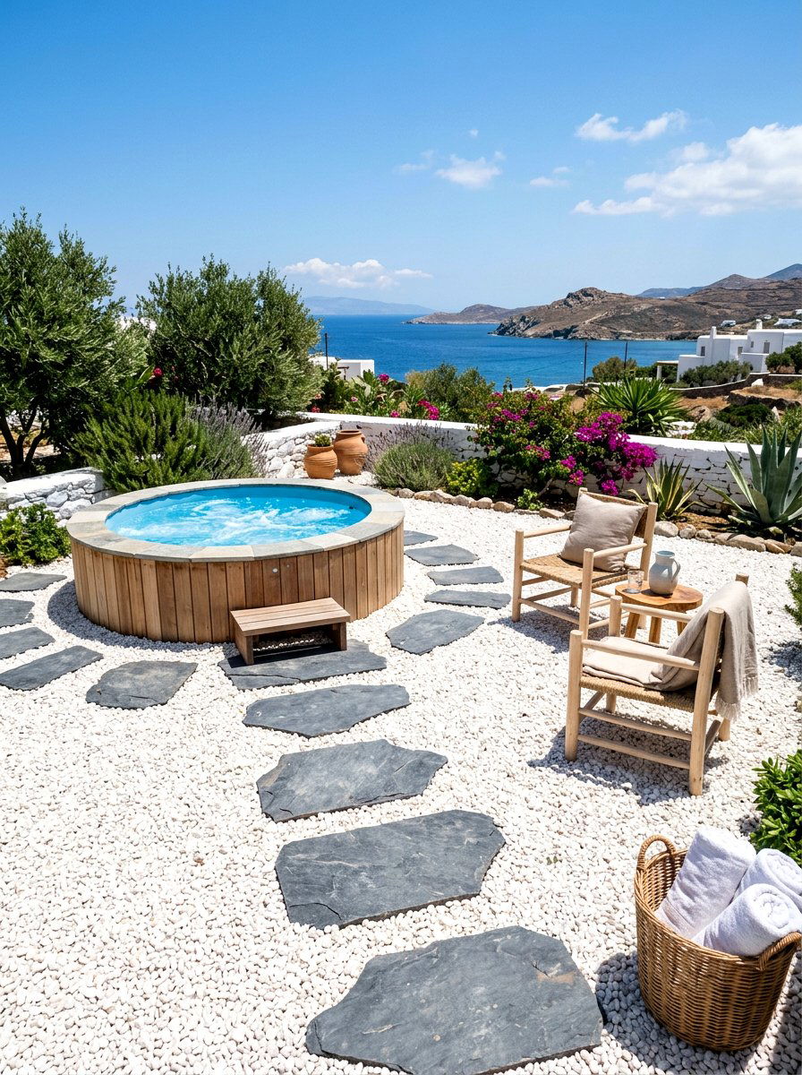 White Gravel Patio - 30 hot tub patio decor ideas aesthetic