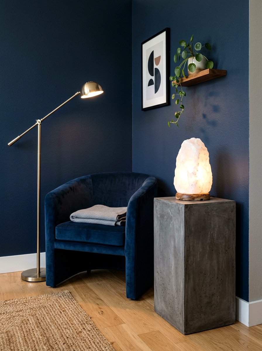 White Himalayan Salt Lamp Corner - 30 salt lamp corner ideas
