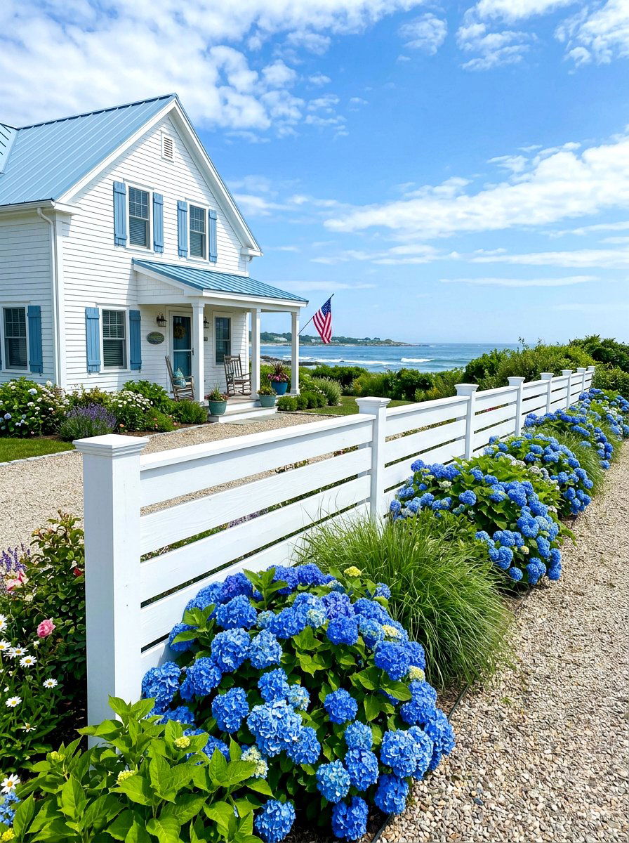 White Horizontal Fence - 30 horizontal fence ideas