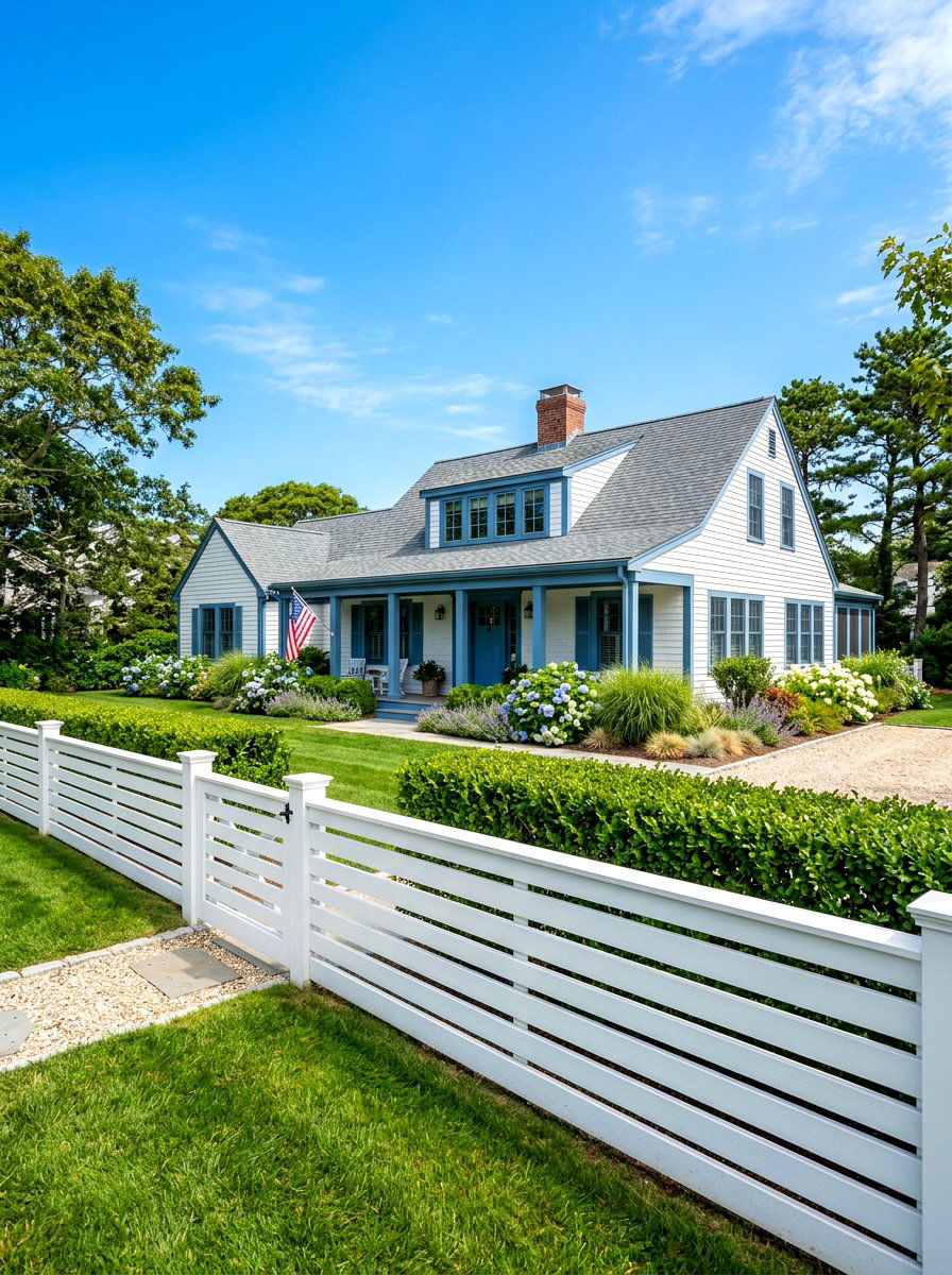 White Horizontal Slat Fence - 30 slatted privacy wall ideas