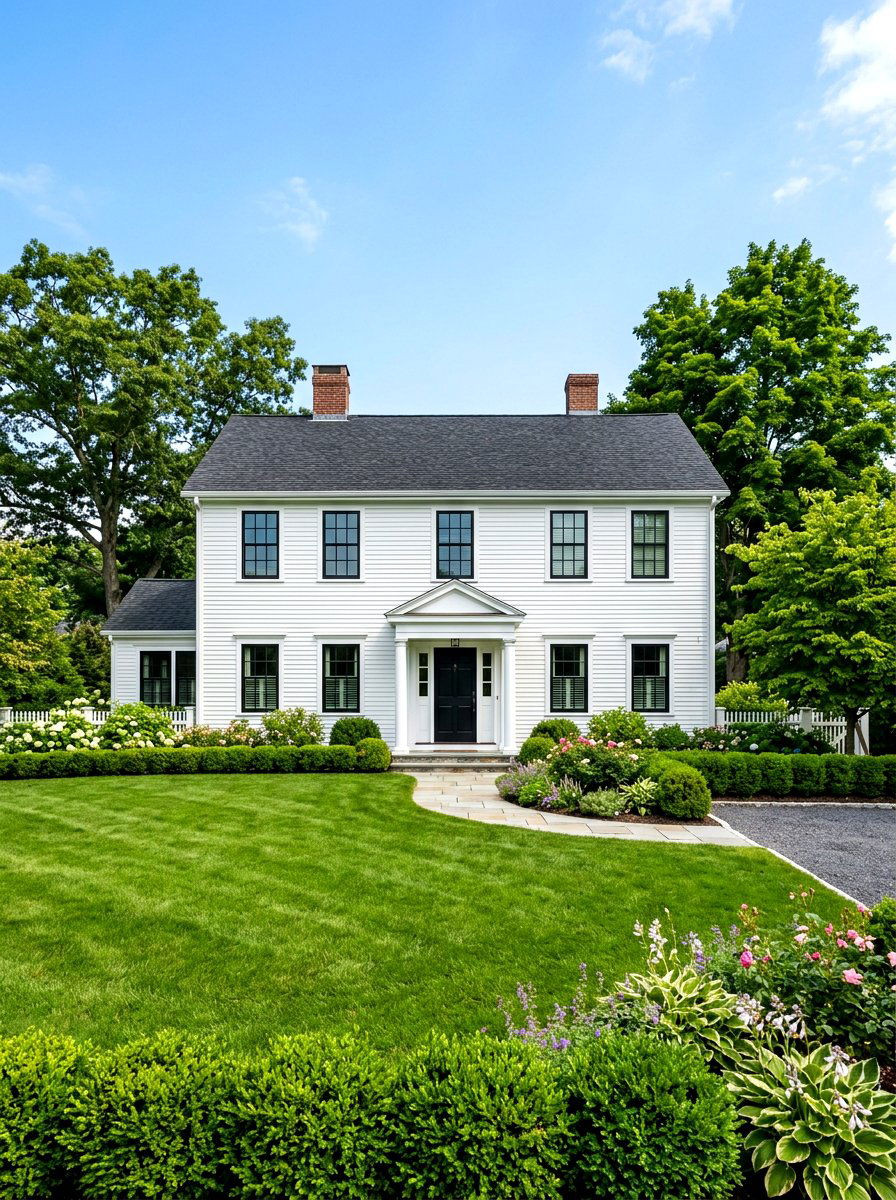 White House Black Windows - 30 black trim exterior ideas