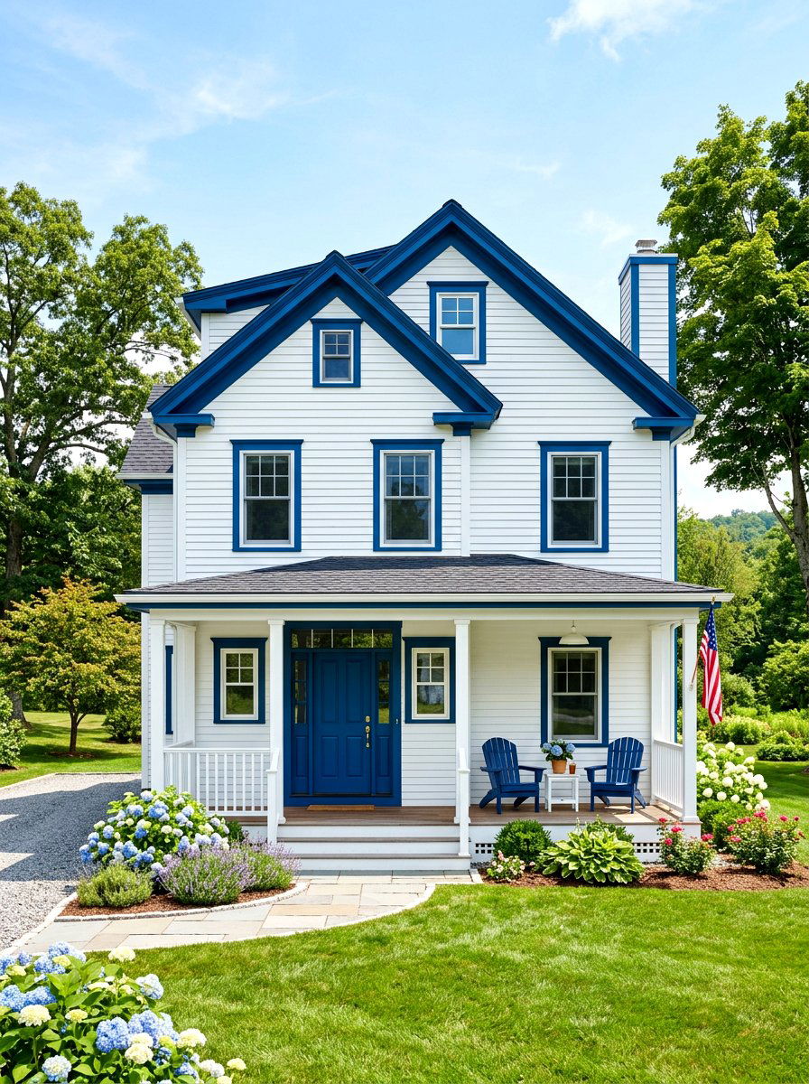 White House Blue Trim - 30 house trim color ideas