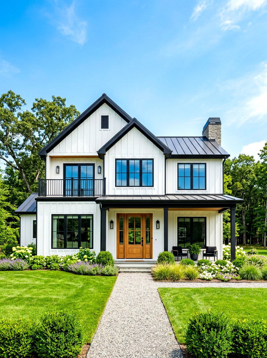 White House With Black Trim - 30 exterior paint color ideas