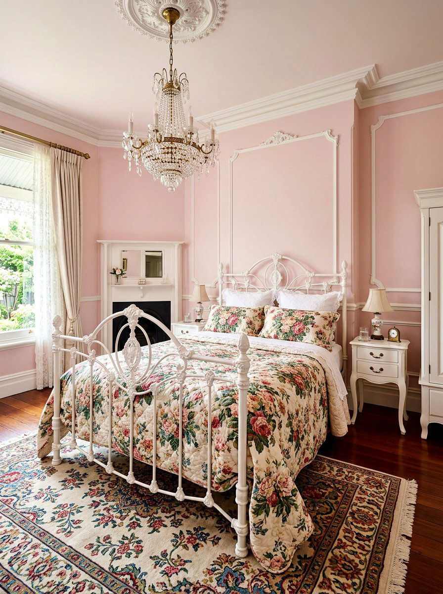 White Iron Bed Frame - 30 frilly bedroom ideas