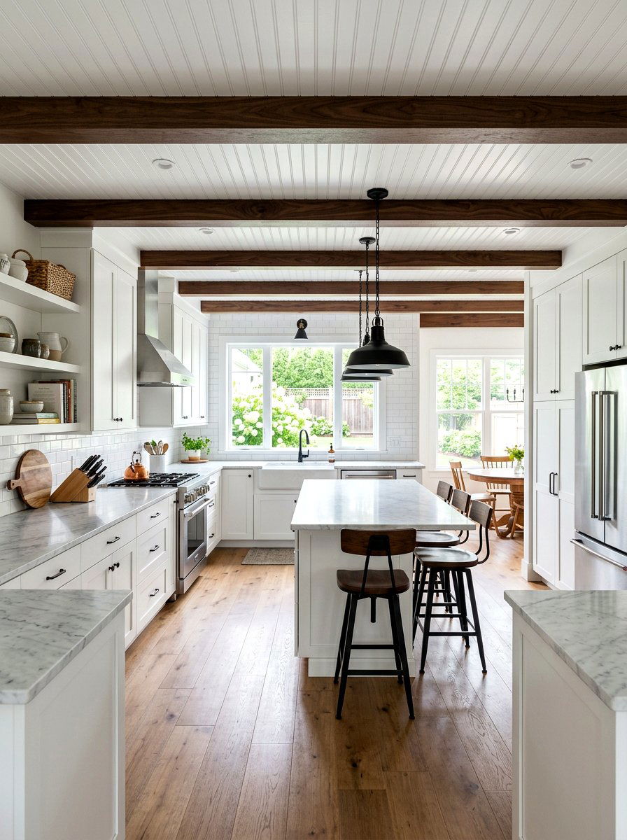 White Kitchen Beadboard - 30 beadboard ceiling ideas