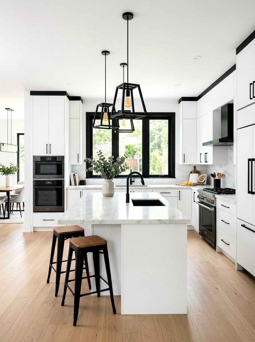 White Kitchen Black Accents - 30 white kitchen ideas