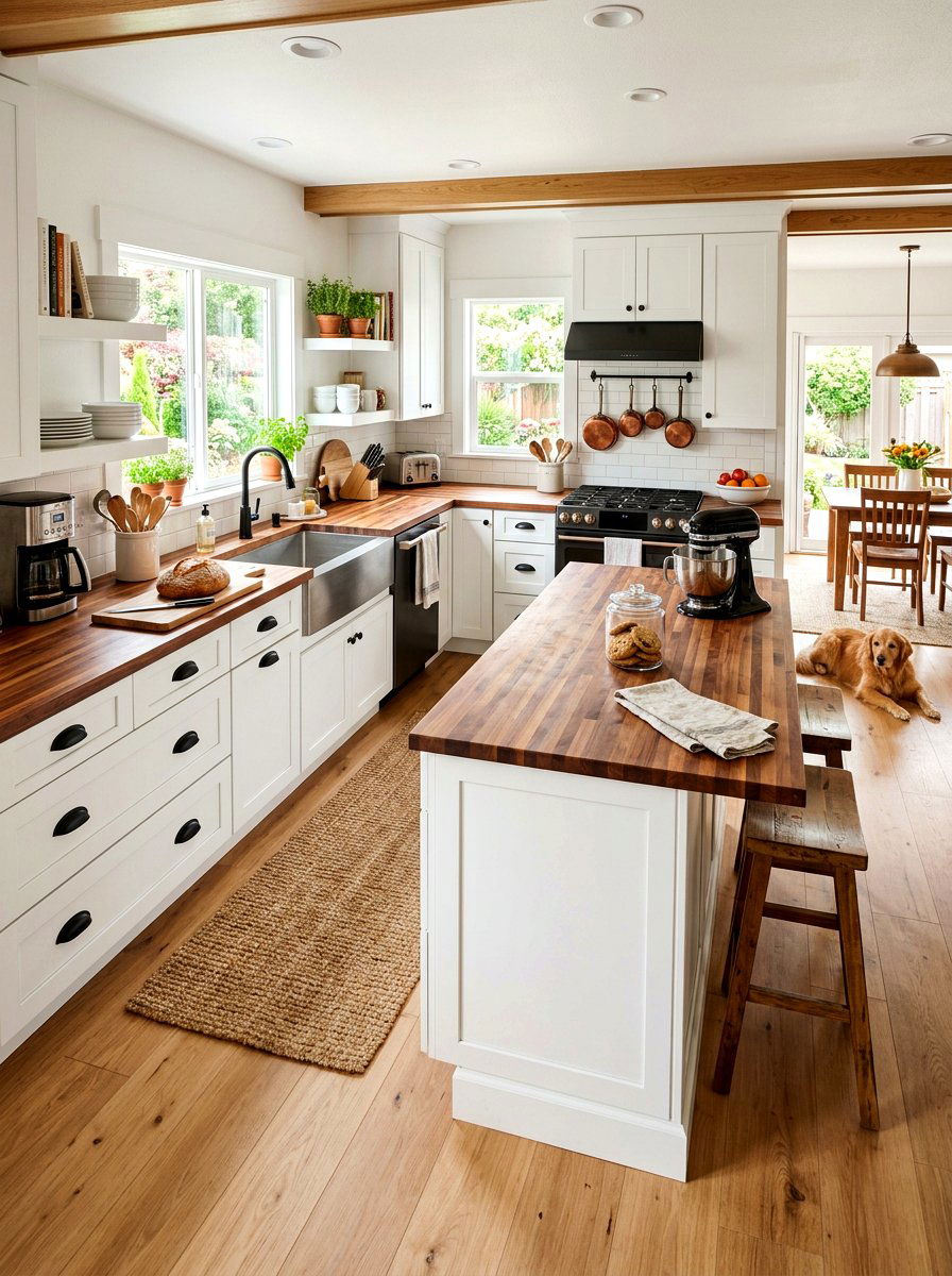 White Kitchen Butcher Block - 30 white kitchen ideas