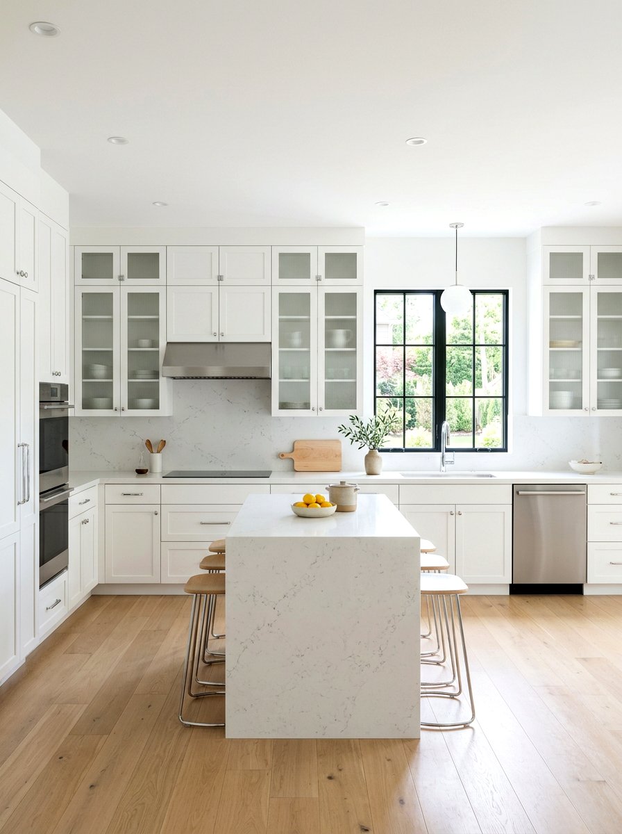 White Kitchen Cabinet With Ribbed Glass - 30 ribbed glass cabinet ideas