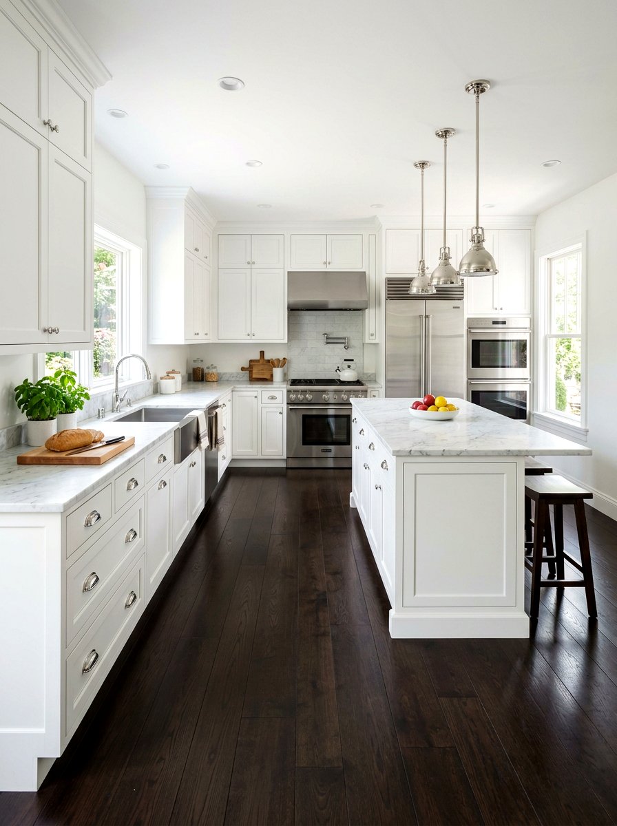 White Kitchen Dark Wood Floors - 30 white kitchen ideas