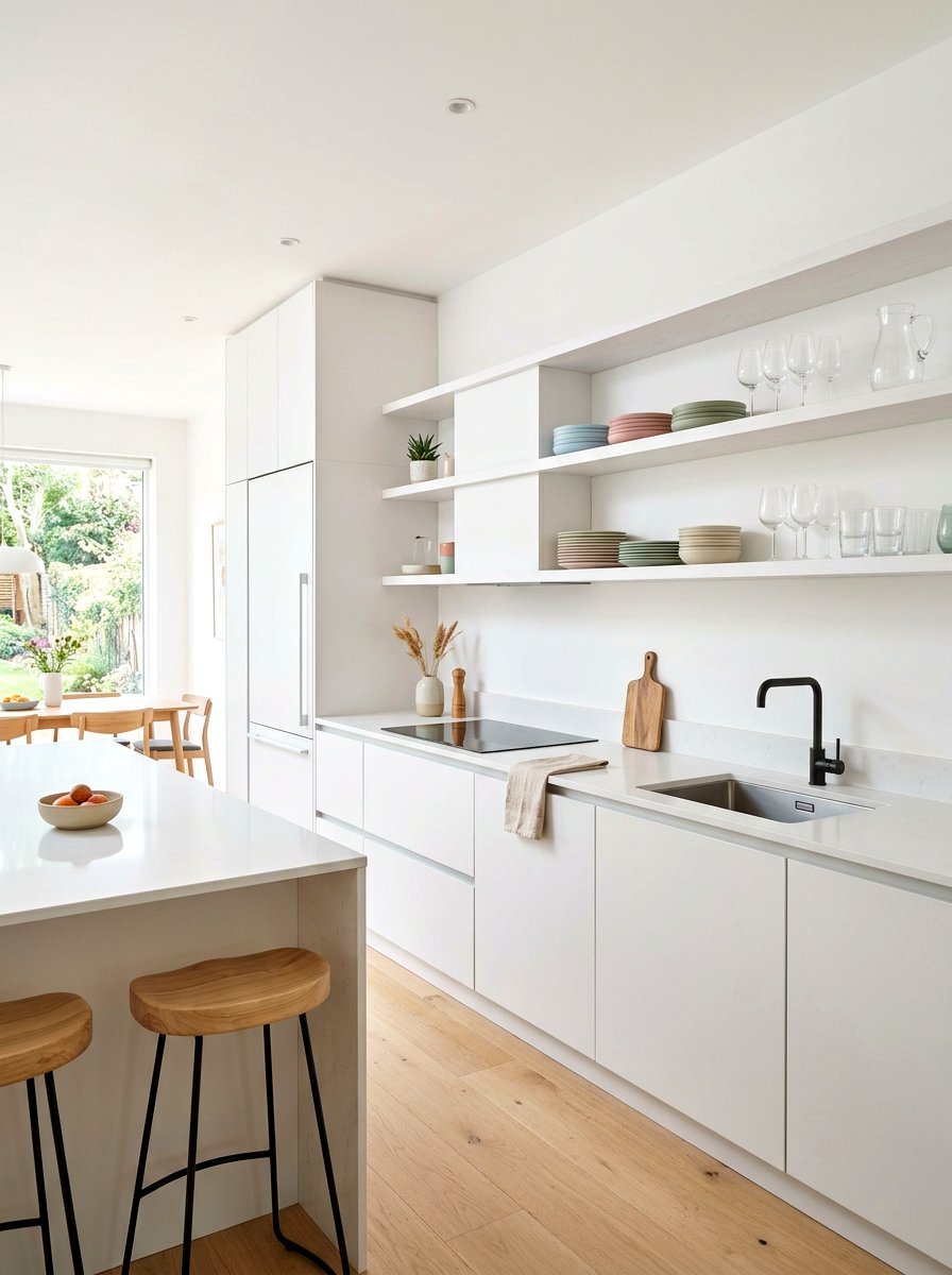 White Kitchen Open Shelving - 30 kitchen shelfie ideas