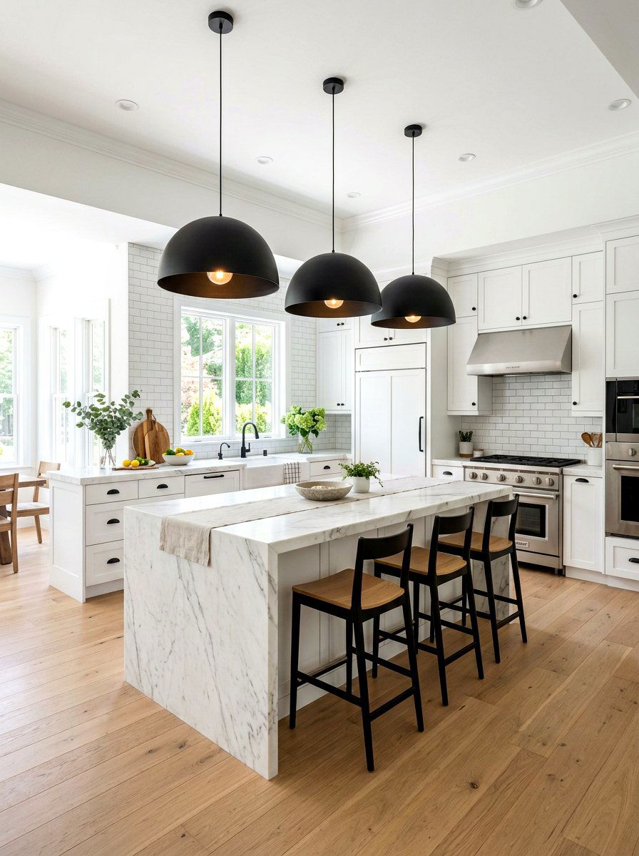 White Kitchen Pendant Lighting - 30 white kitchen ideas