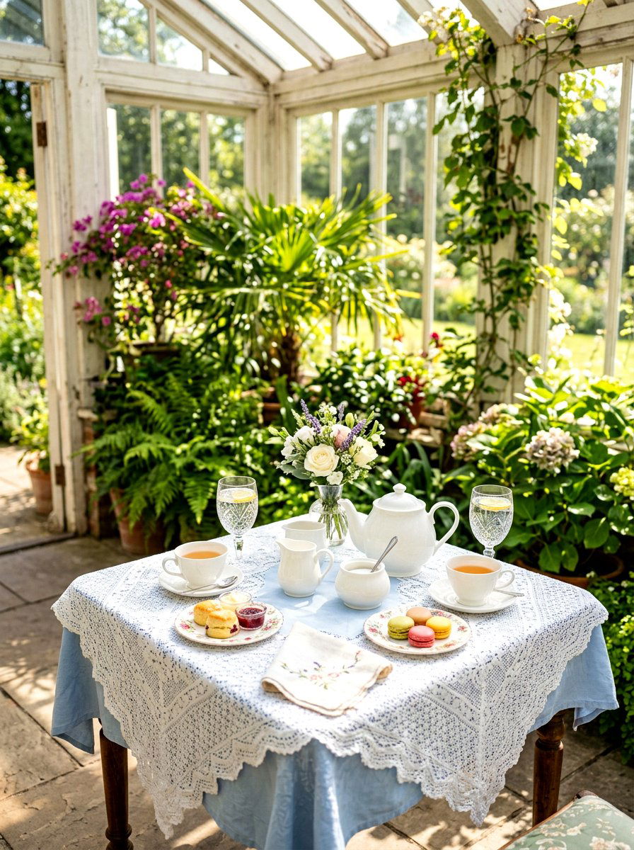 White Lace Tablecloth - 30 English tea tablescape ideas