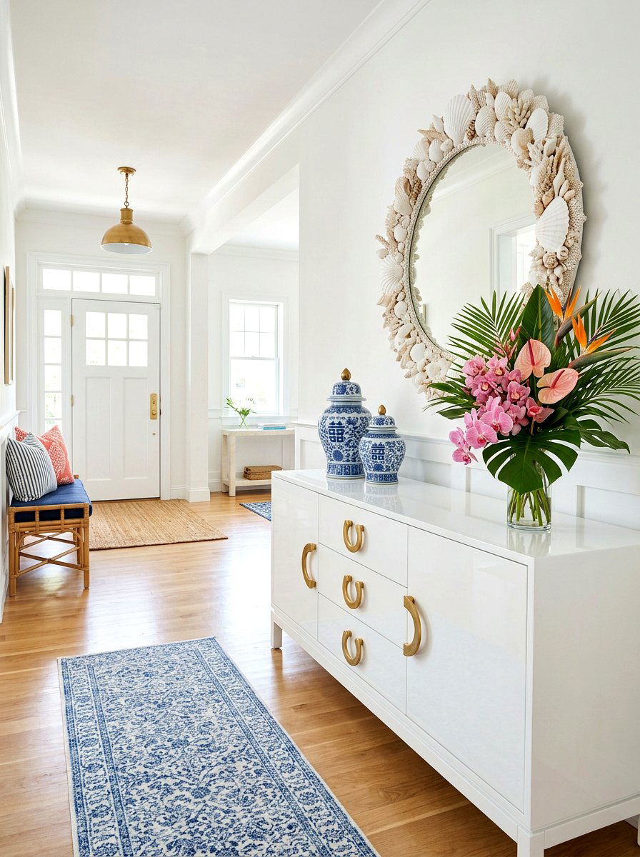White Lacquer Credenza - 30 palm beach decor ideas