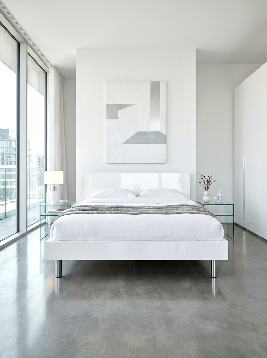 White Lacquer Modern Bed - 30 platform bed ideas
