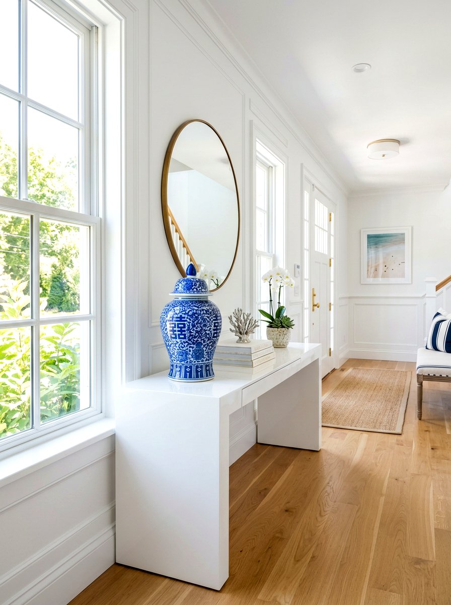 White Lacquer Table - 30 small foyer table ideas