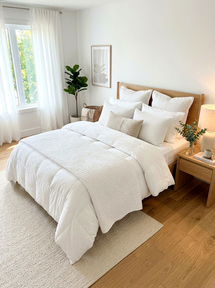 White Layered Bedding - 30 bedscape styling ideas