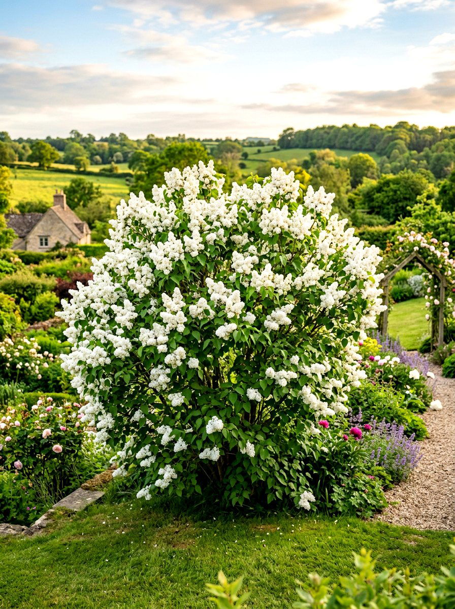 White Lilac Bush - 30 moon garden backyard ideas