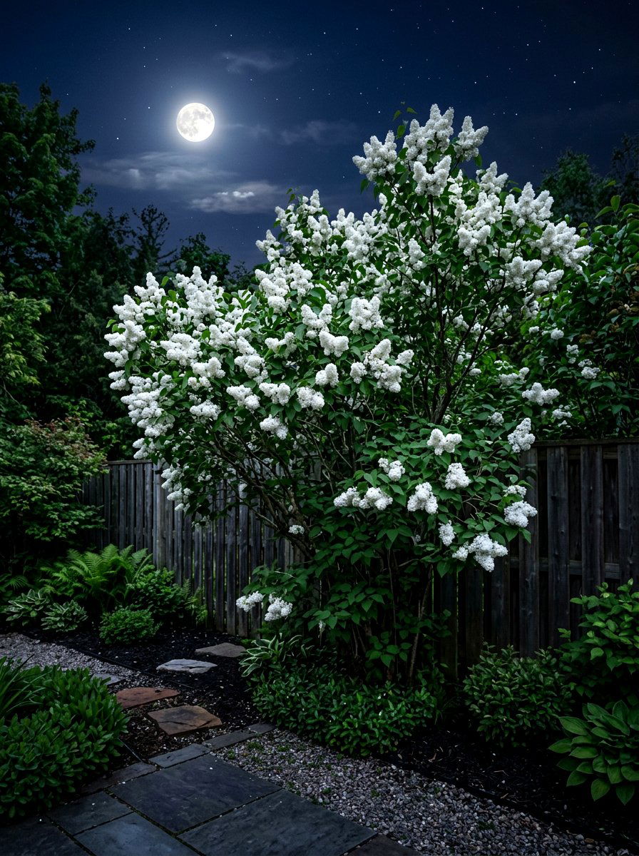 White Lilac Shrub - 30 moon garden ideas