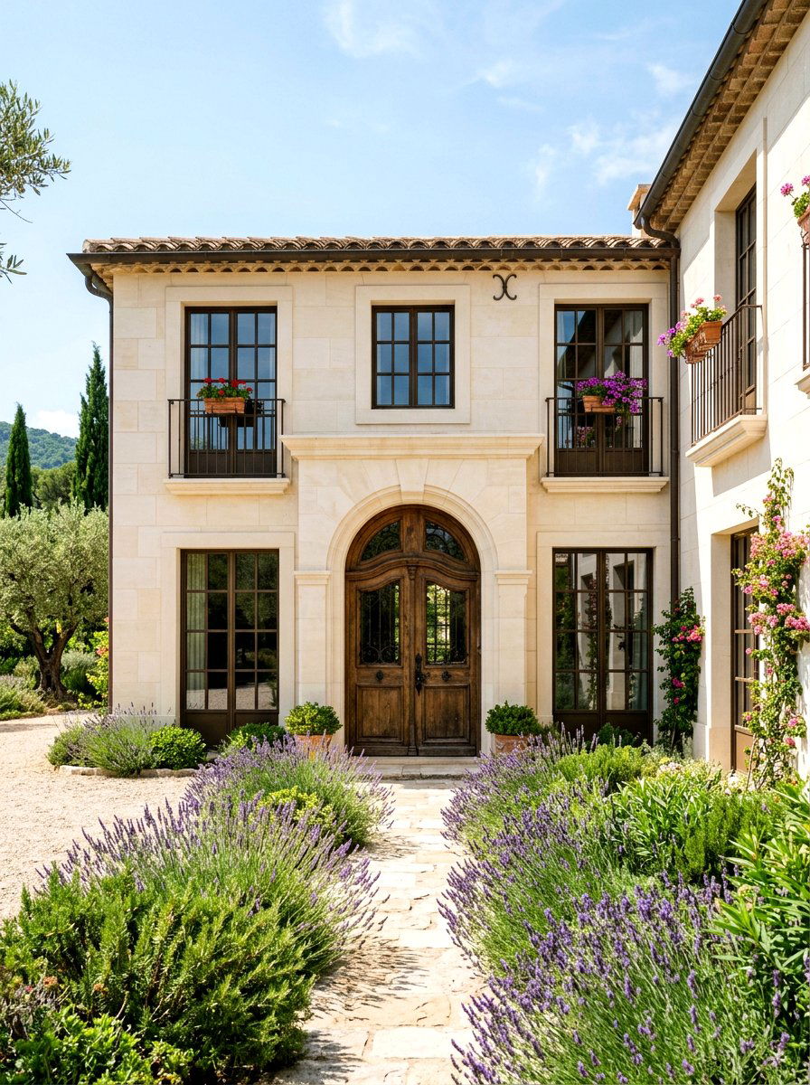 White Limestone Facade - 30 stone house exterior ideas