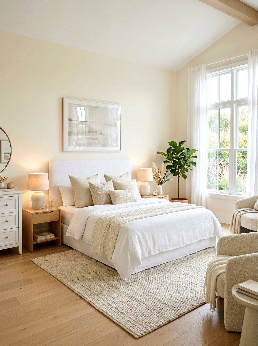 White Linen Bed - 30 upholstered bed ideas