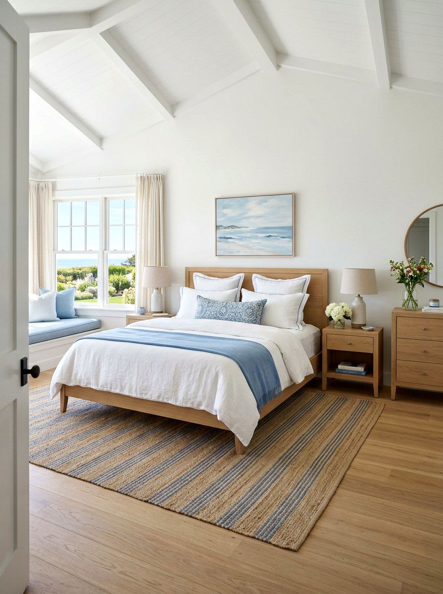 White Linen Bedding - 30 Hamptons bedroom ideas