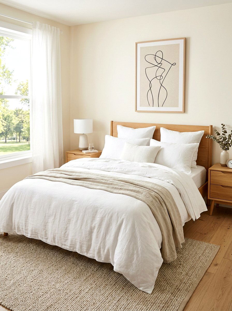 White Linen Bedding - 30 layered bed styling ideas